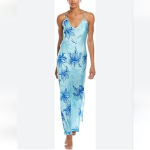 NWT Gilt Garrie B Slip Maxi, silky Dress  Size L